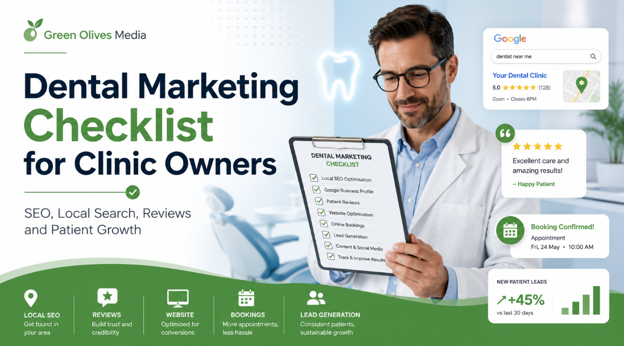Dental Marketing Checklist for Clinic Owners by Green Olives Media